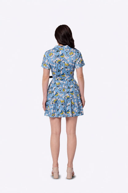 Caterina Blossom Birds Mini Dress