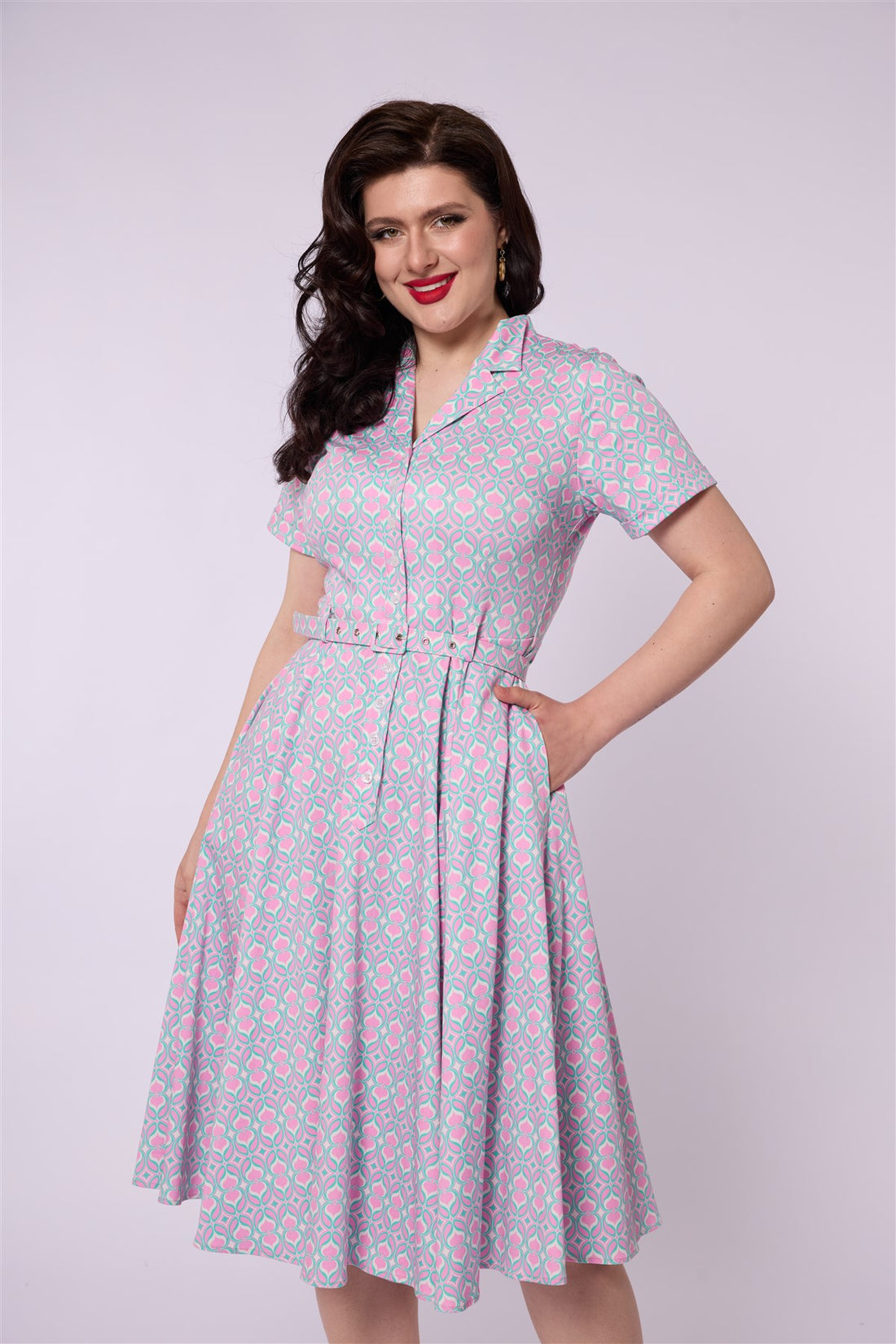 Caterina Pink Prism Swing Dress