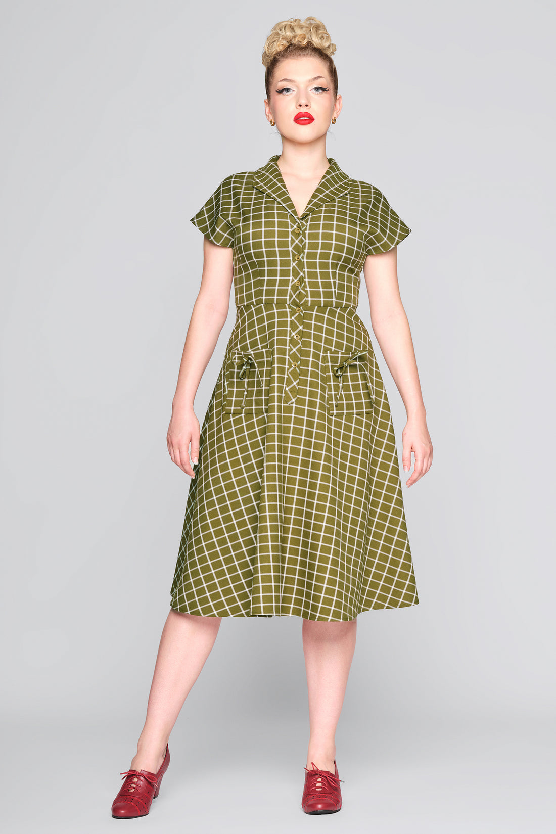 Liza Acres Check Swing Dress