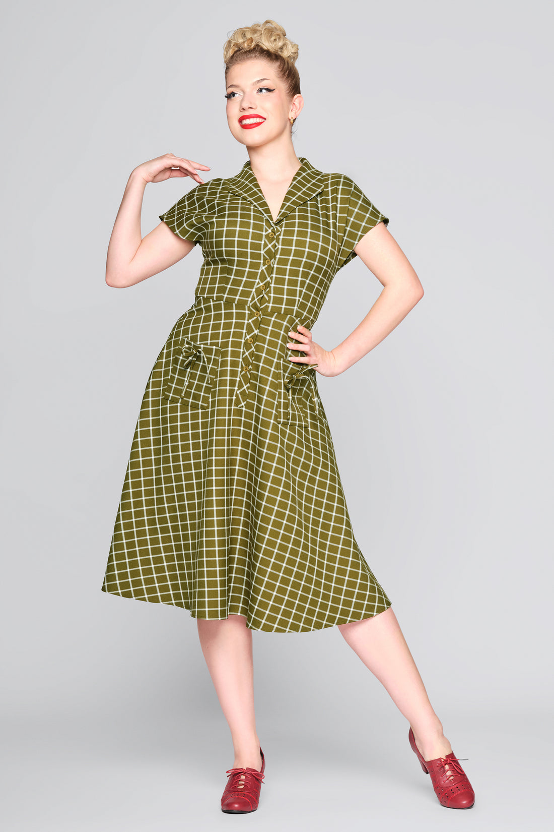 Liza Acres Check Swing Dress