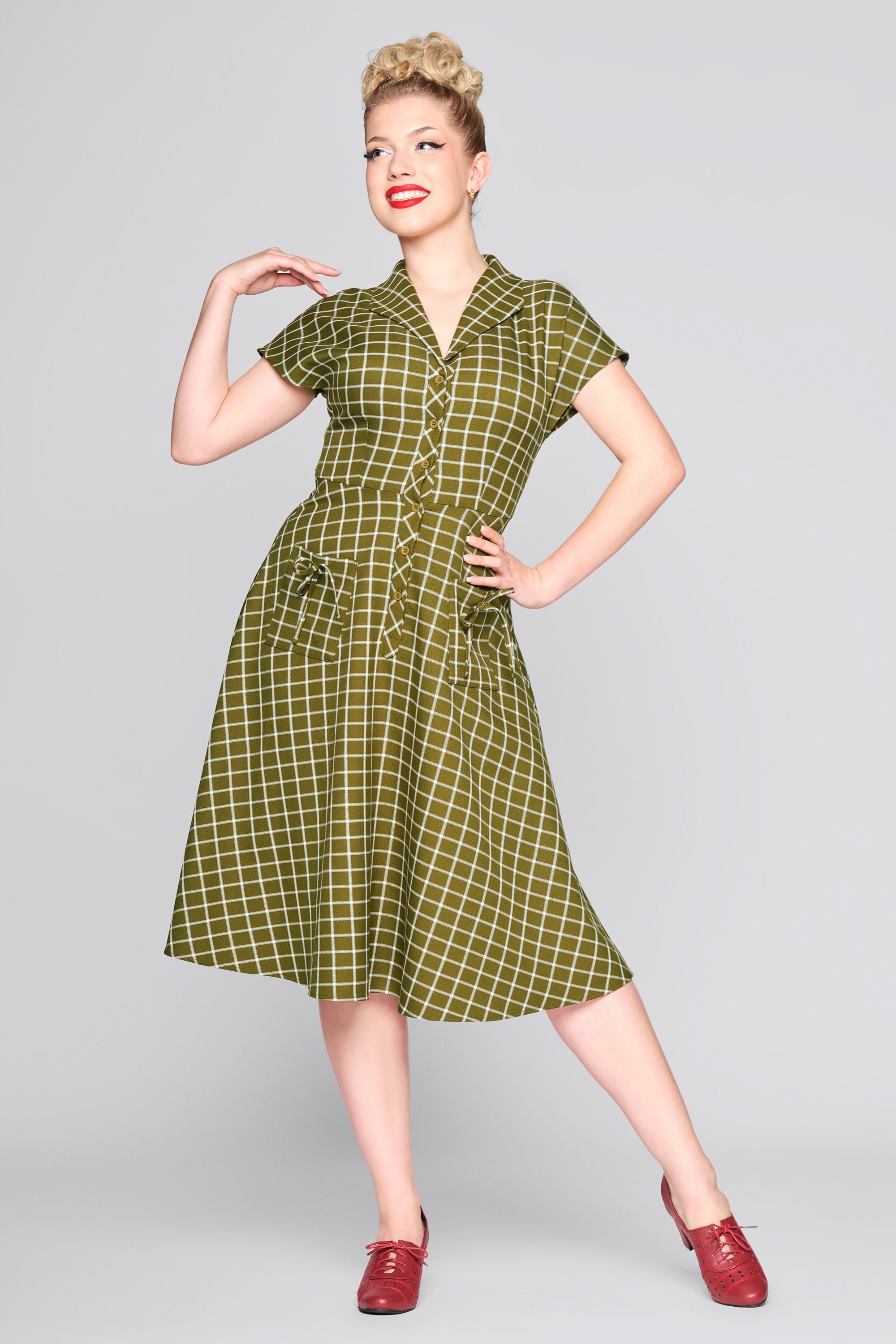 Liza Acres Check Swing Dress