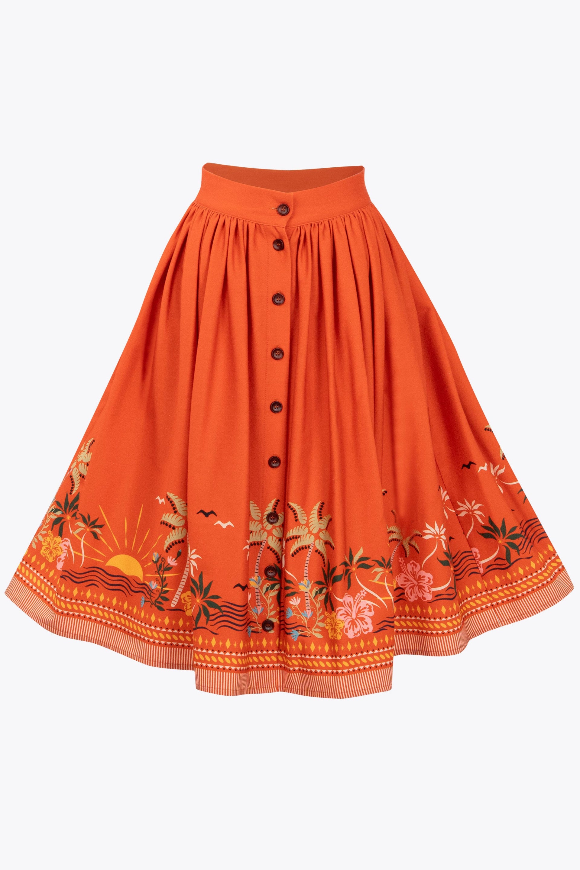 Marianna Tropical Sunset Swing Skirt