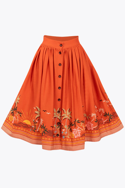 Marianna Tropical Sunset Swing Skirt
