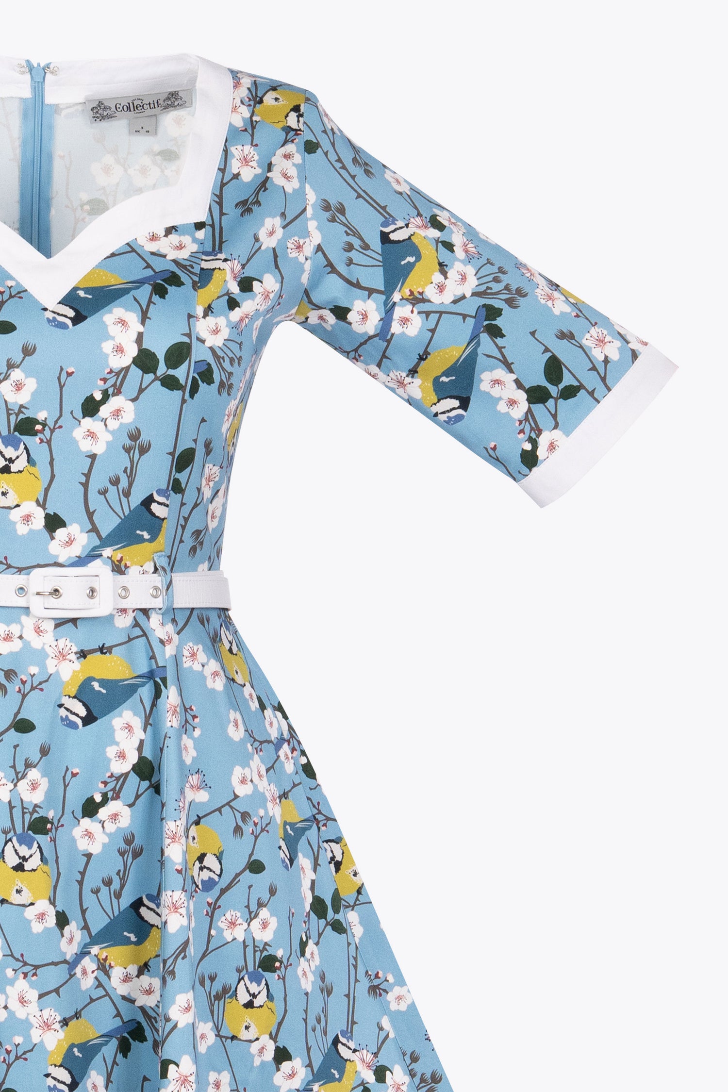 Sandy Blossom Birds Swing Dress