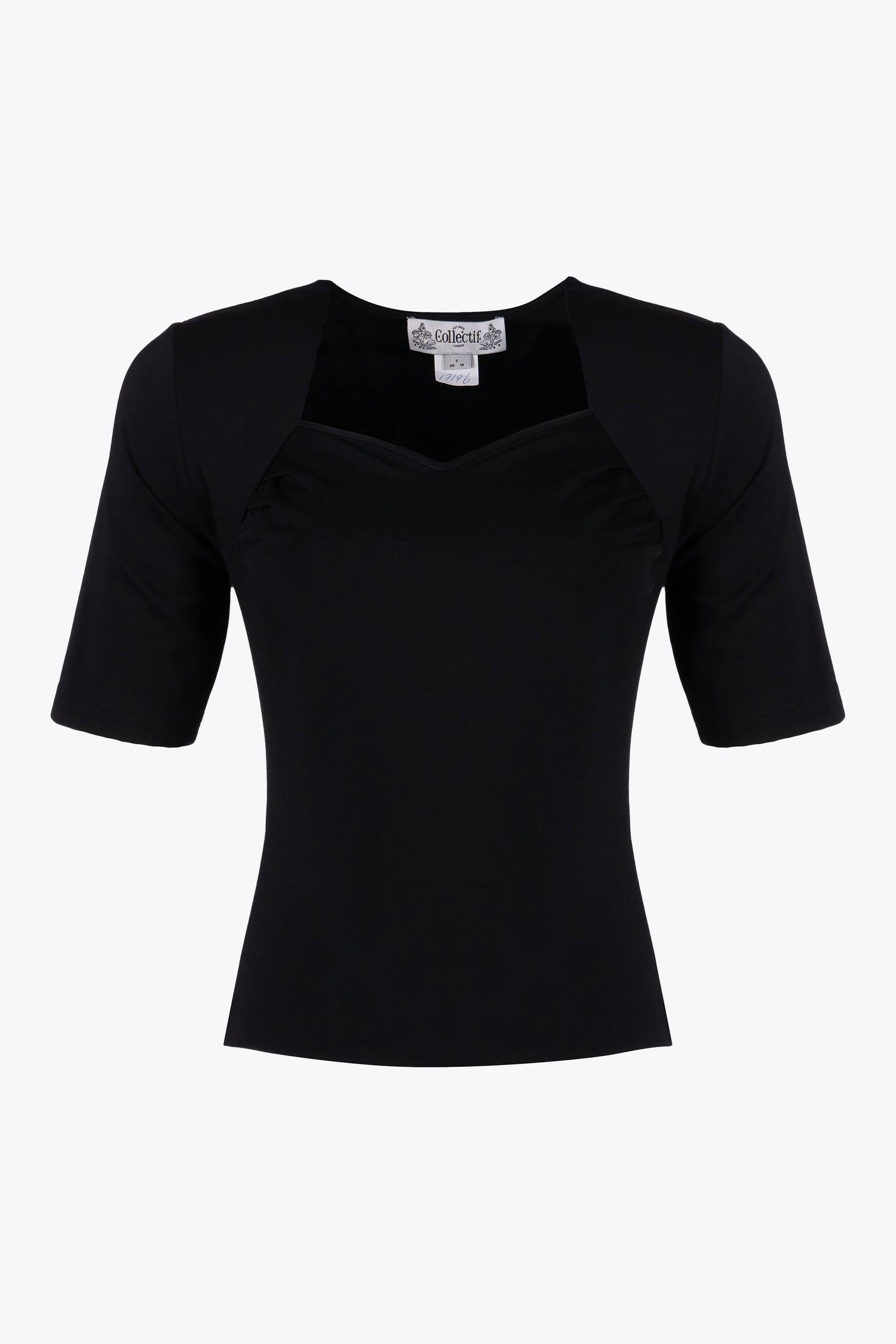 Sweetheart Black Jersey Top