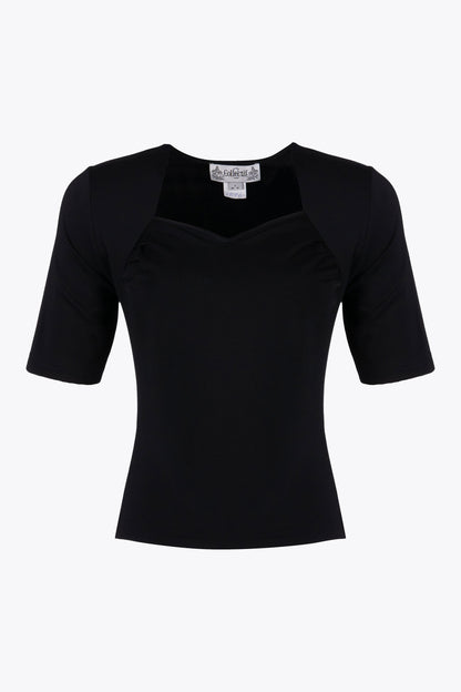 Sweetheart Black Jersey Top