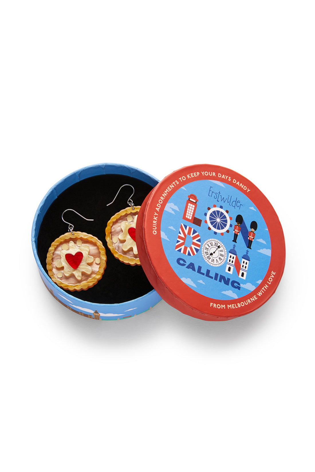 Erstwilder Jammie Dodger Drop Earrings
