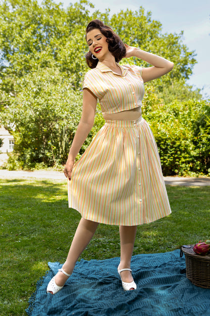 Marianna Pastel Stripe Swing Skirt