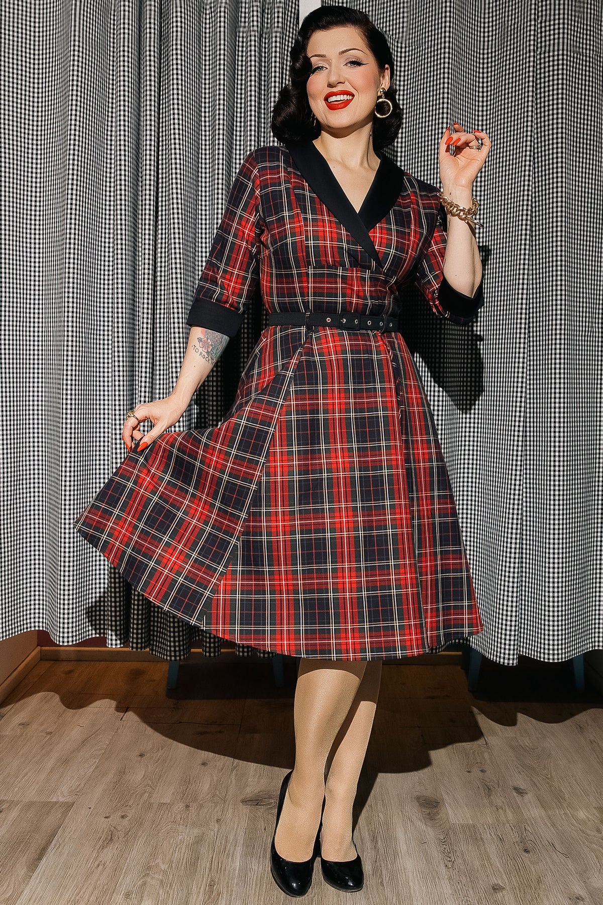 Margaret Royal Stewart Tartan Swing Dress