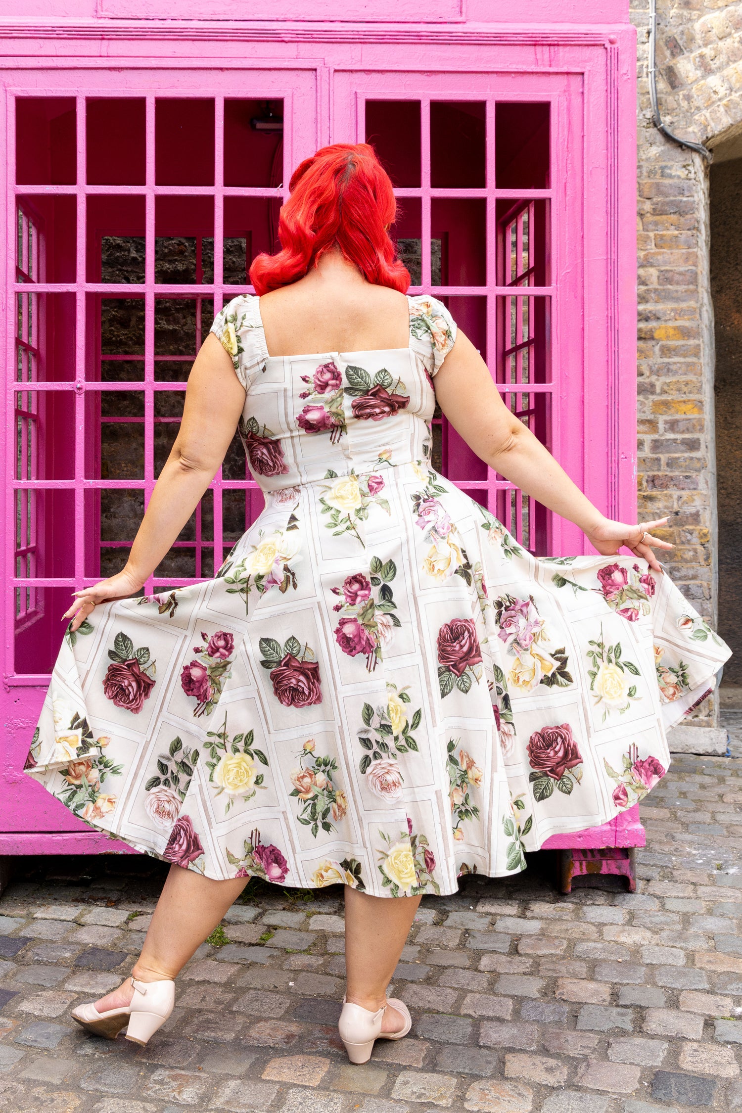 Dolores Framed Roses Swing Dress