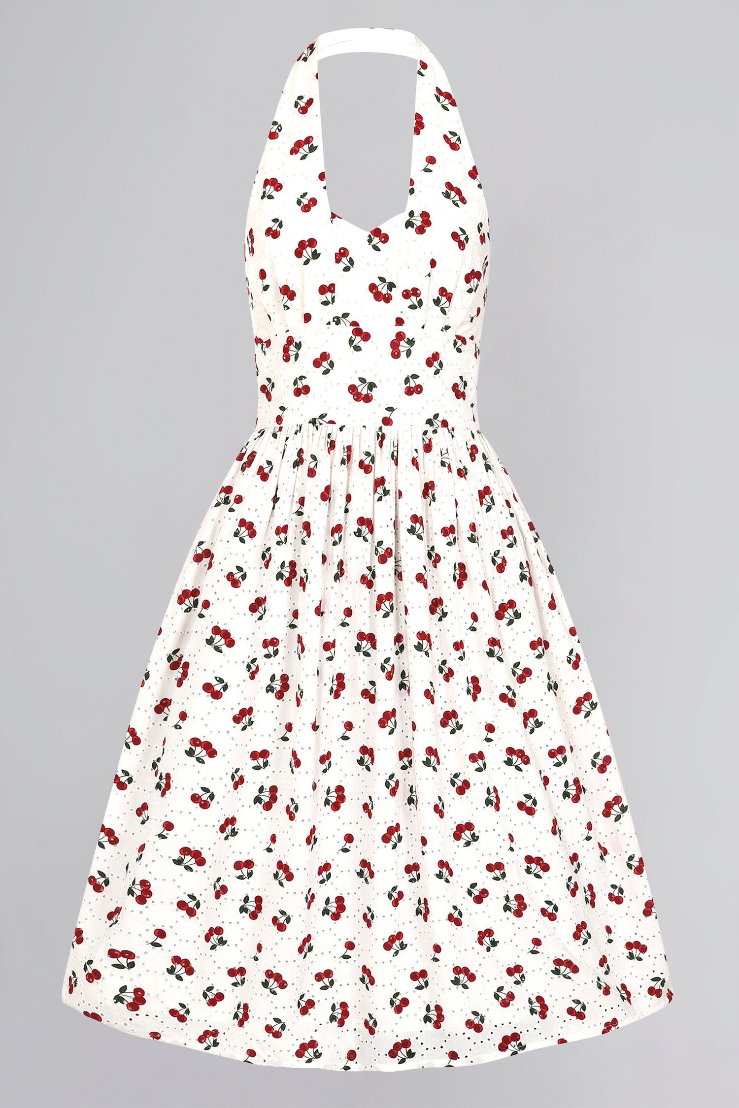 Honey Cherry Broderie Flared Dress