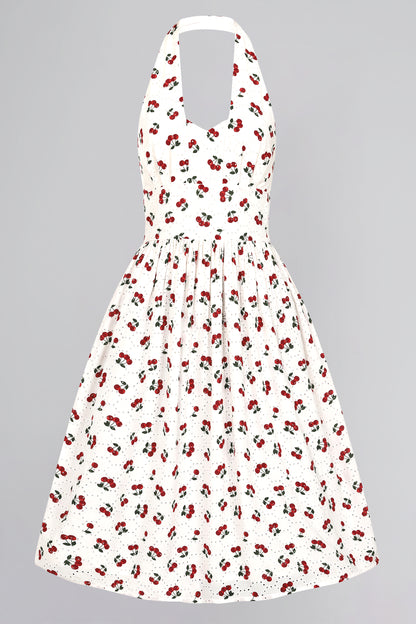 Honey Cherry Broderie Flared Dress