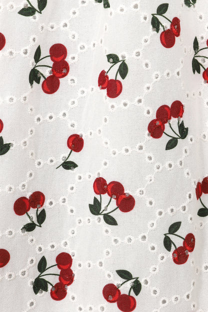 Honey Cherry Broderie Flared Dress