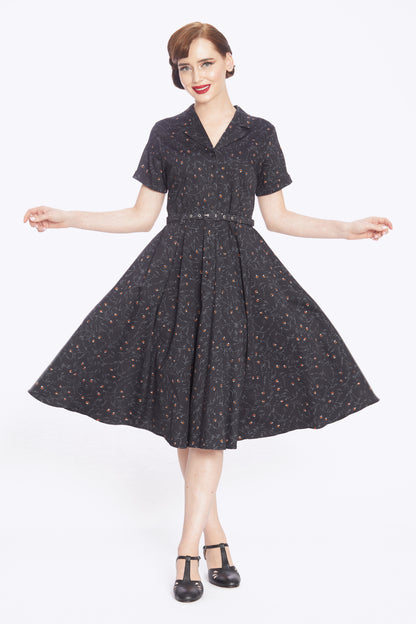 Caterina Black Cats Swing Dress