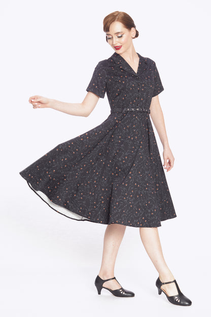 Caterina Black Cats Swing Dress