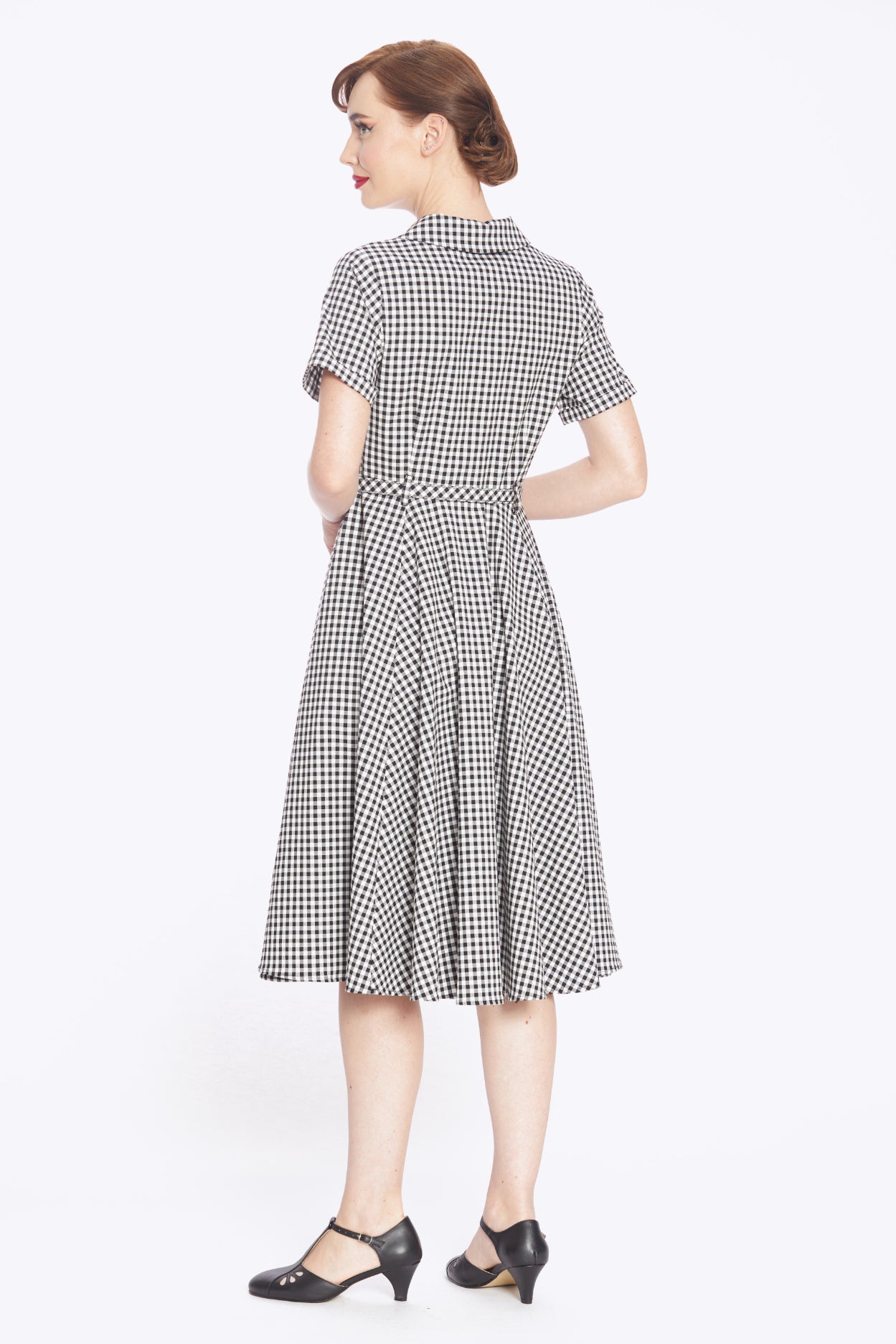 Caterina Black Gingham Swing Dress