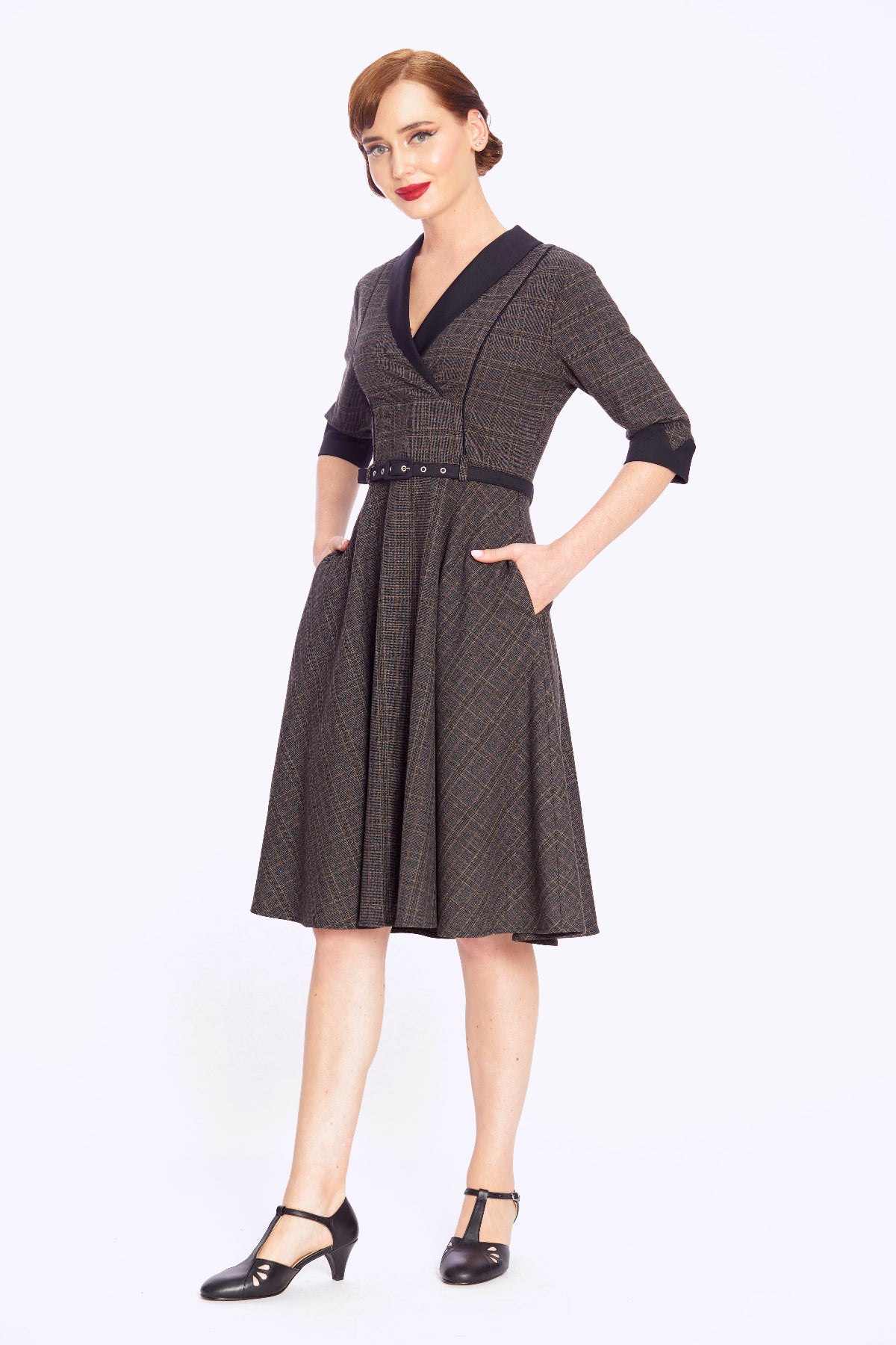 Margaret Heritage Check Flared Dress