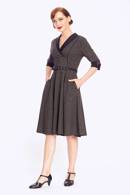 Margaret Heritage Check Flared Dress