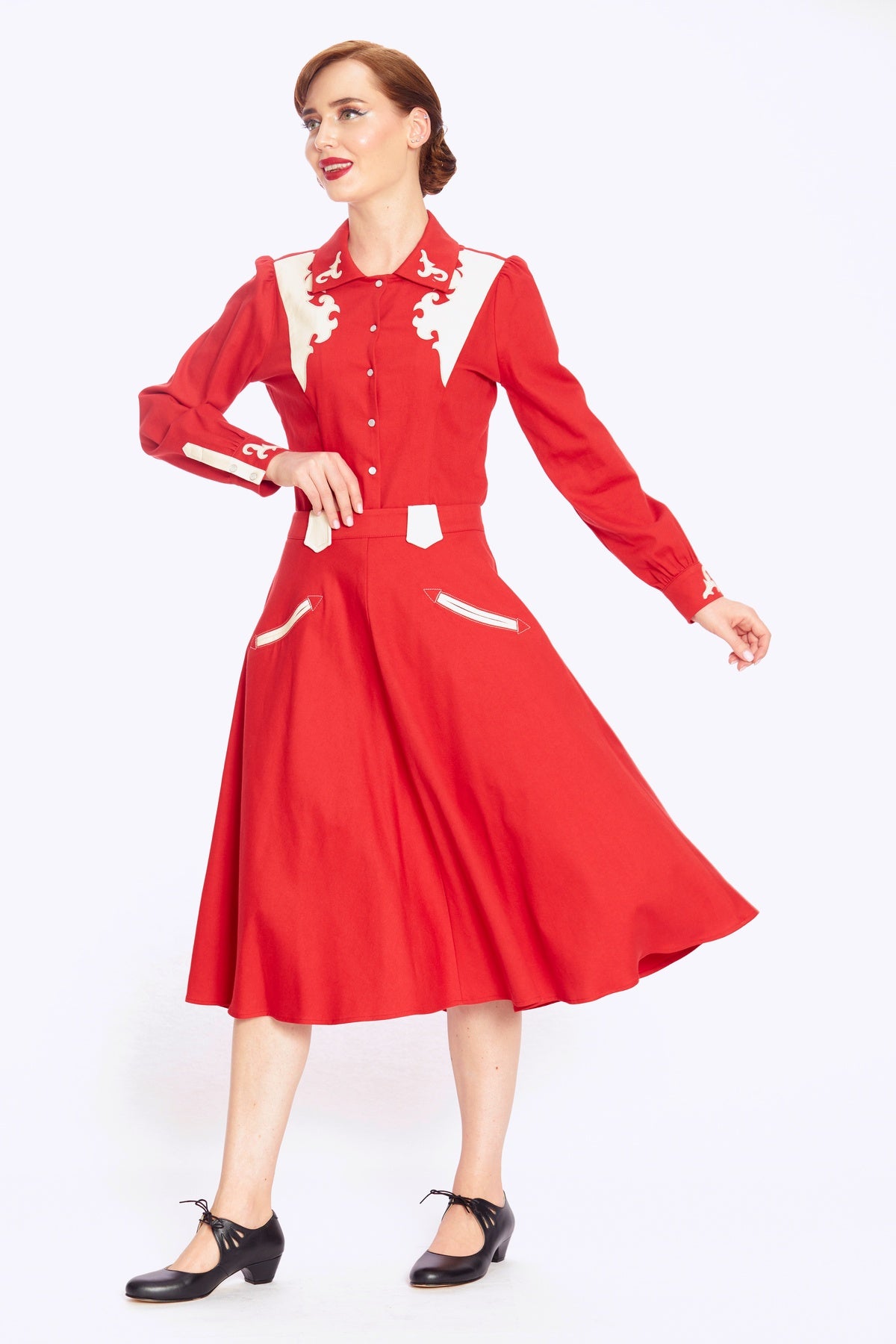 Dolly Western Skirt Red