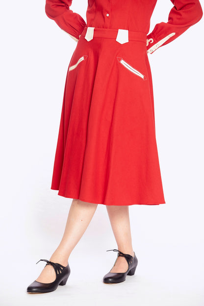 Dolly Western Skirt Red