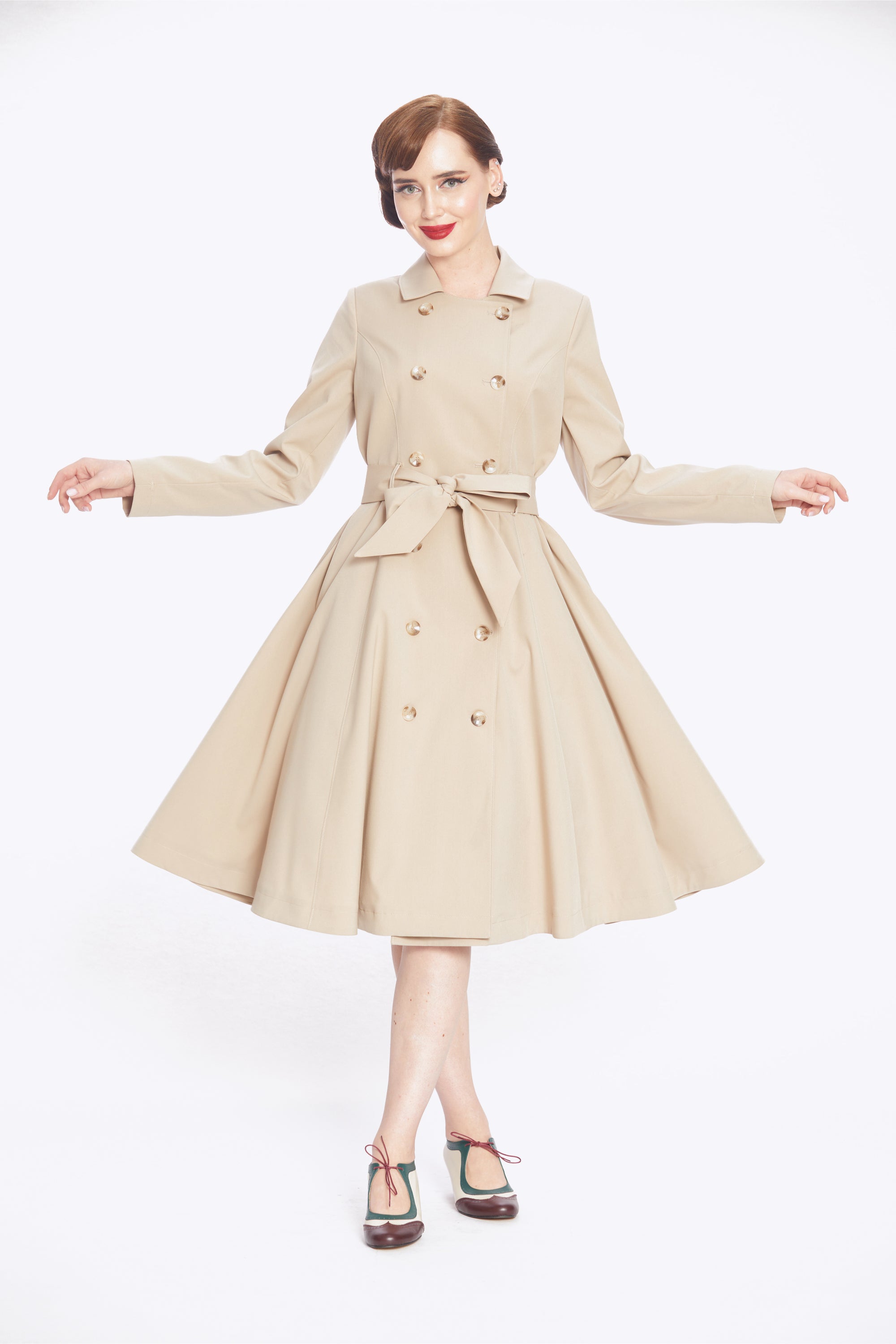 Korrina Cream Swing Trench Coat
