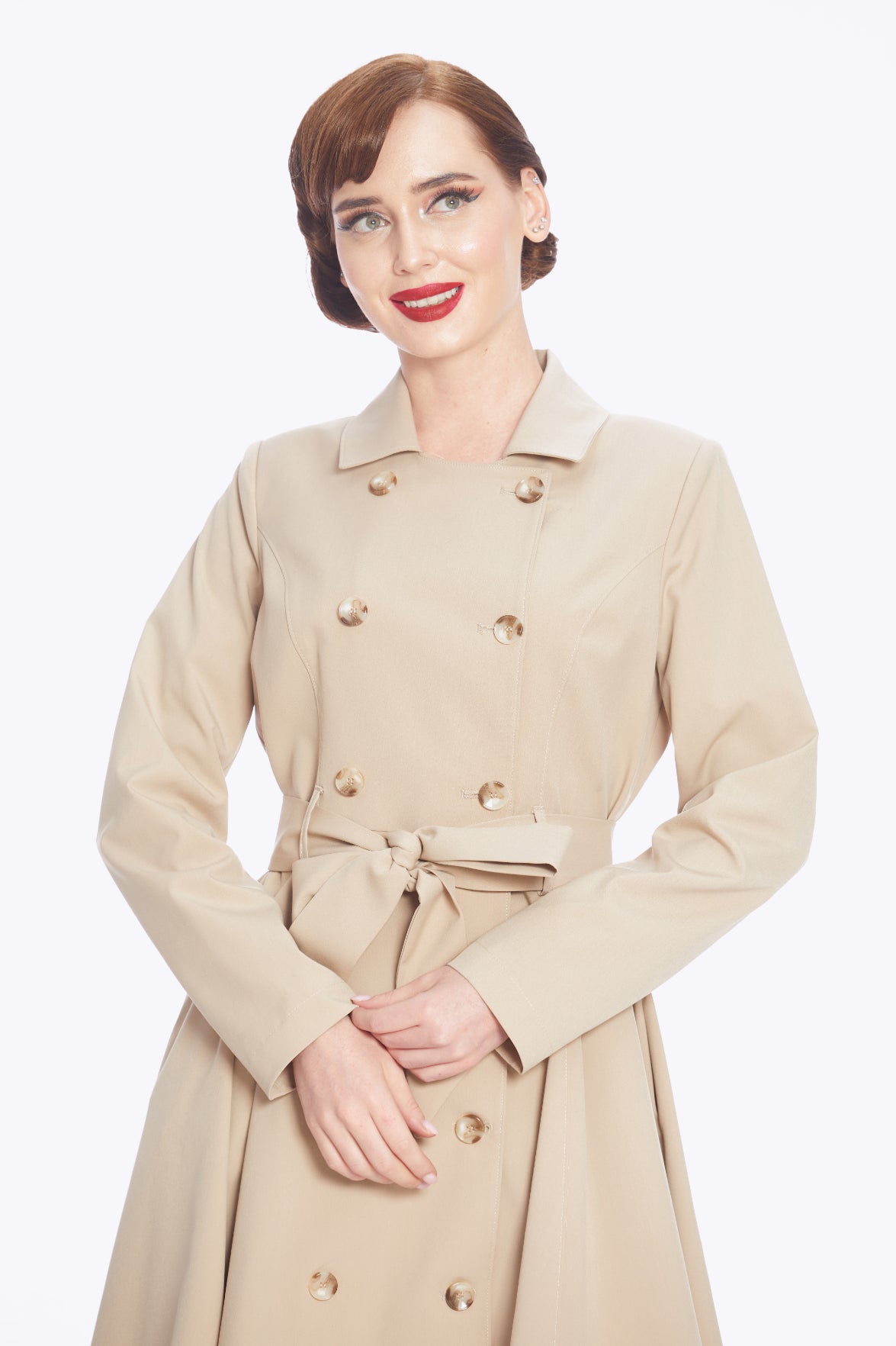 Korrina Cream Swing Trench Coat