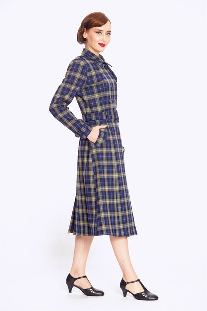 Kathie 40s Checks Trench Coat