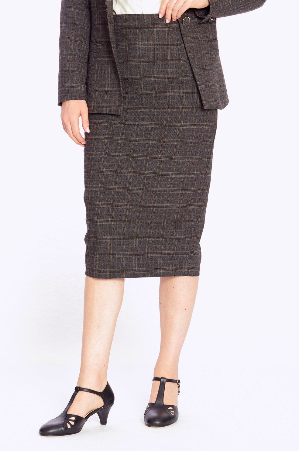 Posey Heritage Check Pencil Skirt