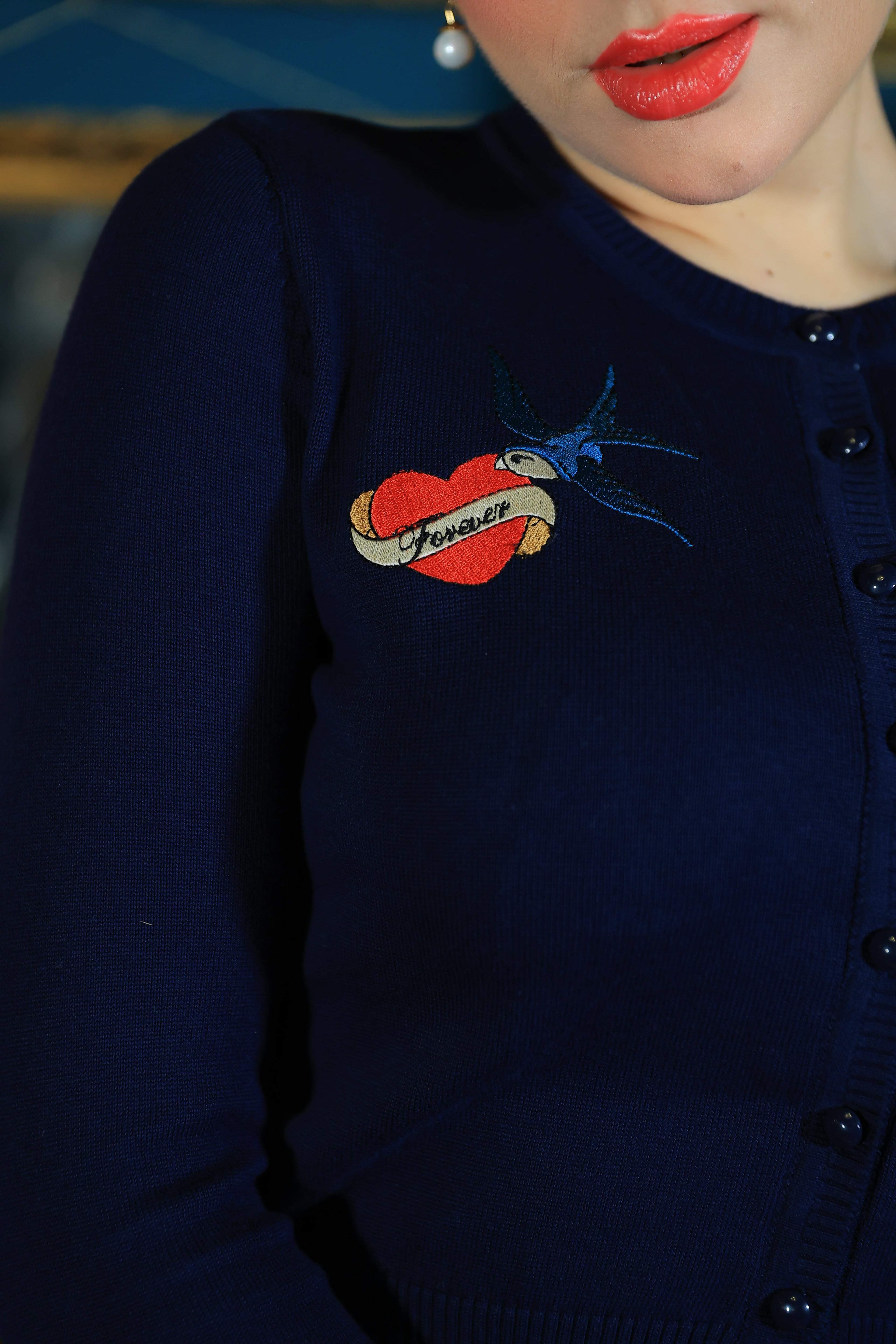 Lucy True Love Cardigan Long Sleeve Navy Blue