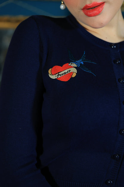 Lucy True Love Cardigan Long Sleeve Navy Blue
