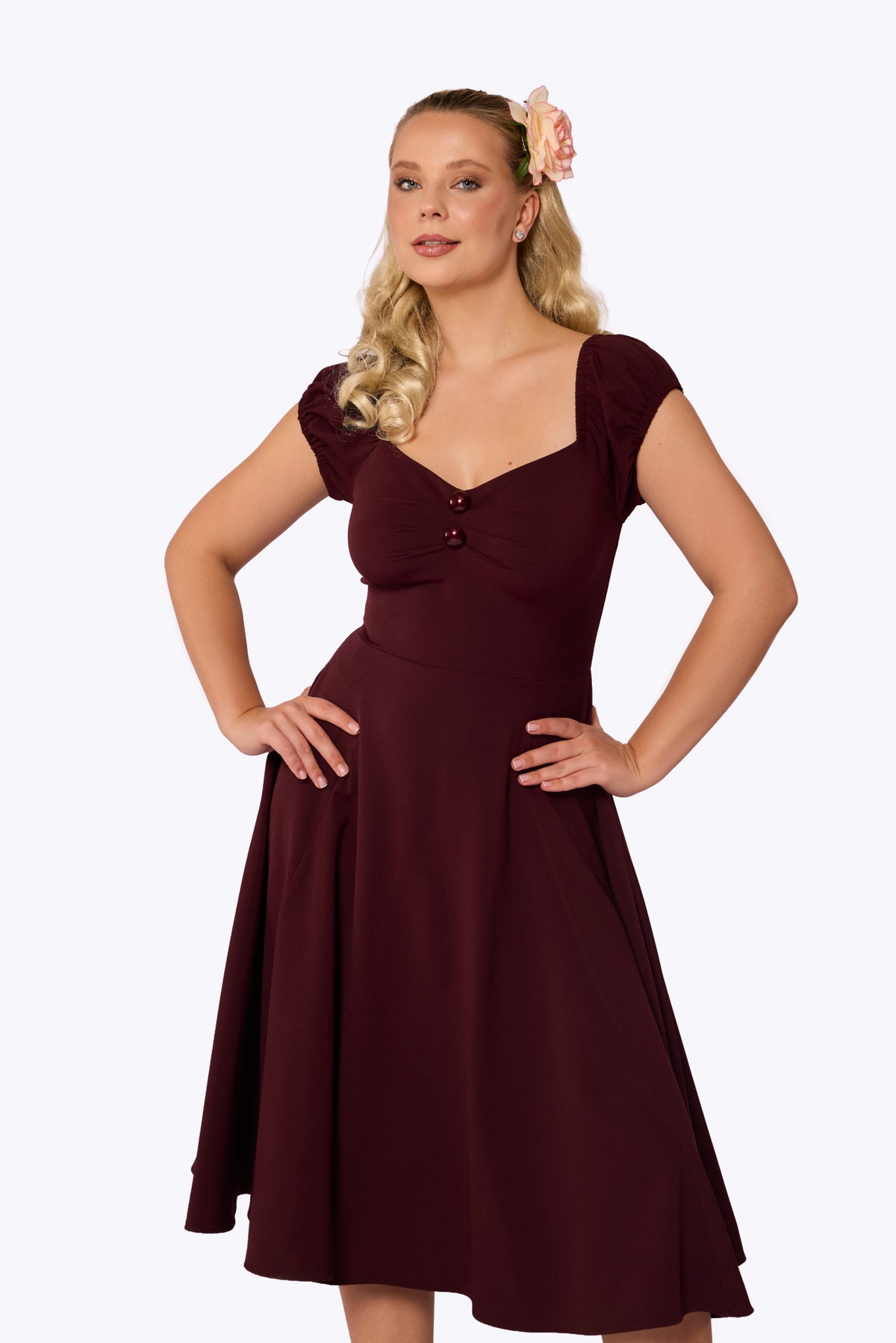 Dolores Burgundy Doll Dress