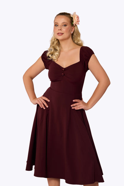 Dolores Burgundy Doll Dress