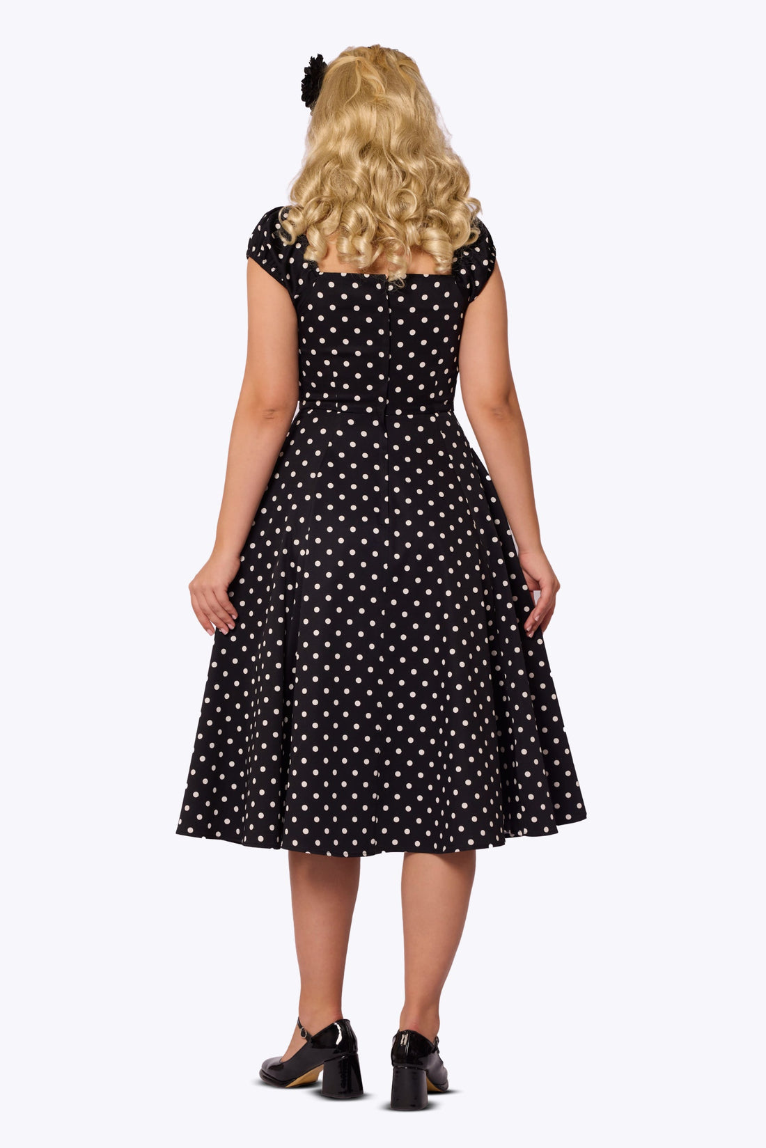 Dolores Black Polka Dot Doll Dress