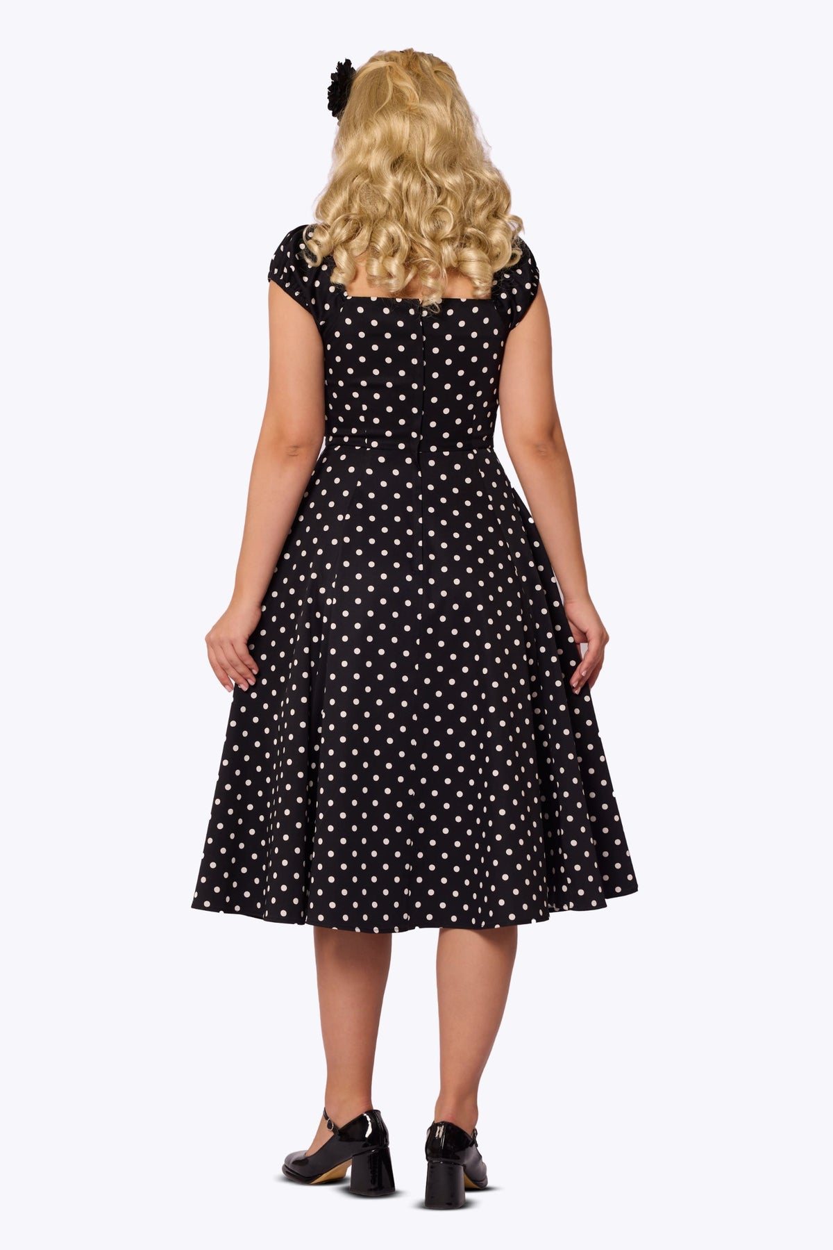 Dolores Black Polka Dot Doll Dress