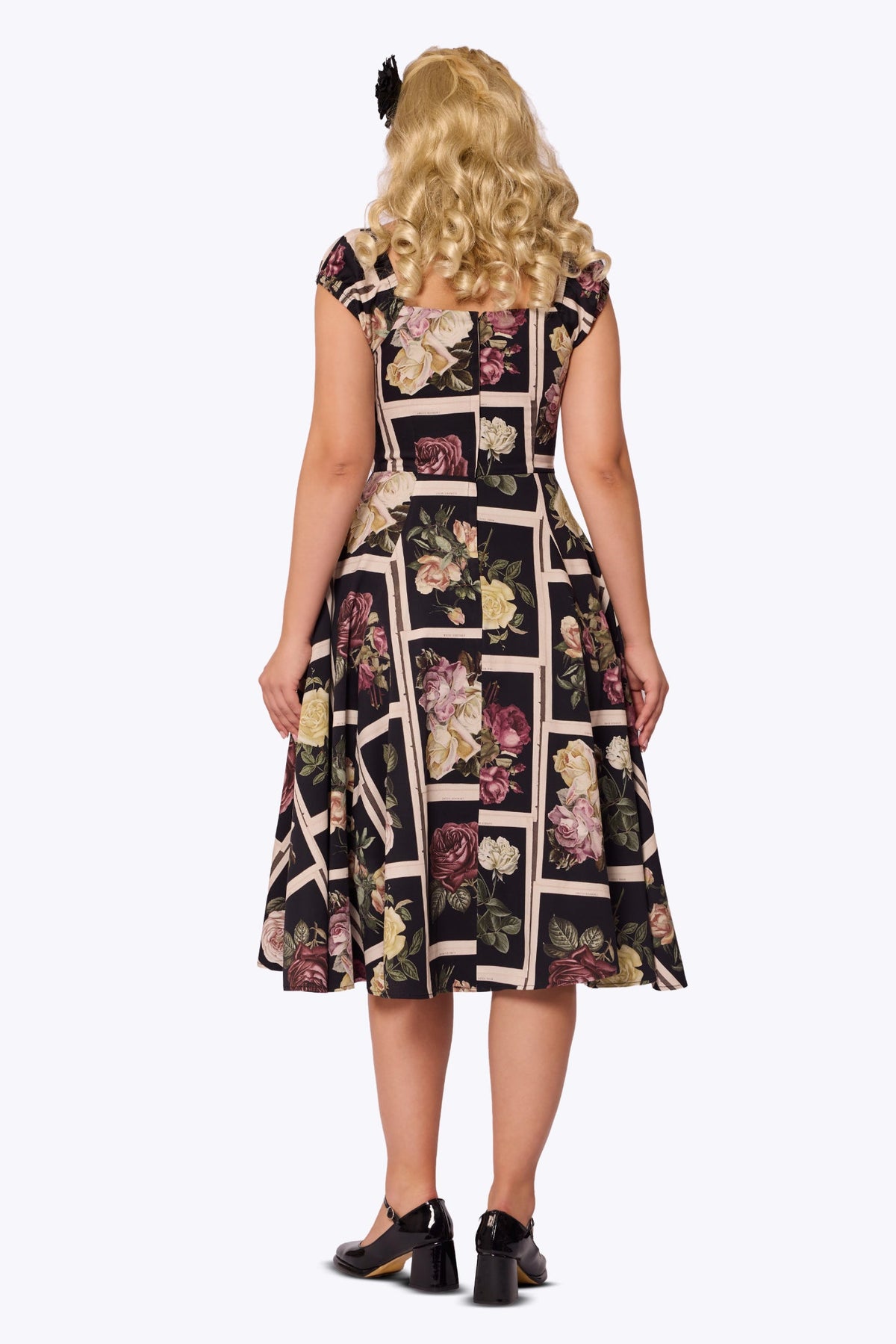 Dolores Framed Roses Doll Black Dress