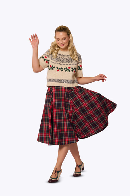 Heidi Fair Isle Rosebud Knit Top