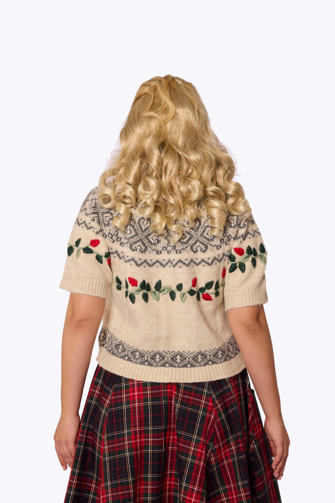 Heidi Fair Isle Rosebud Knit Top