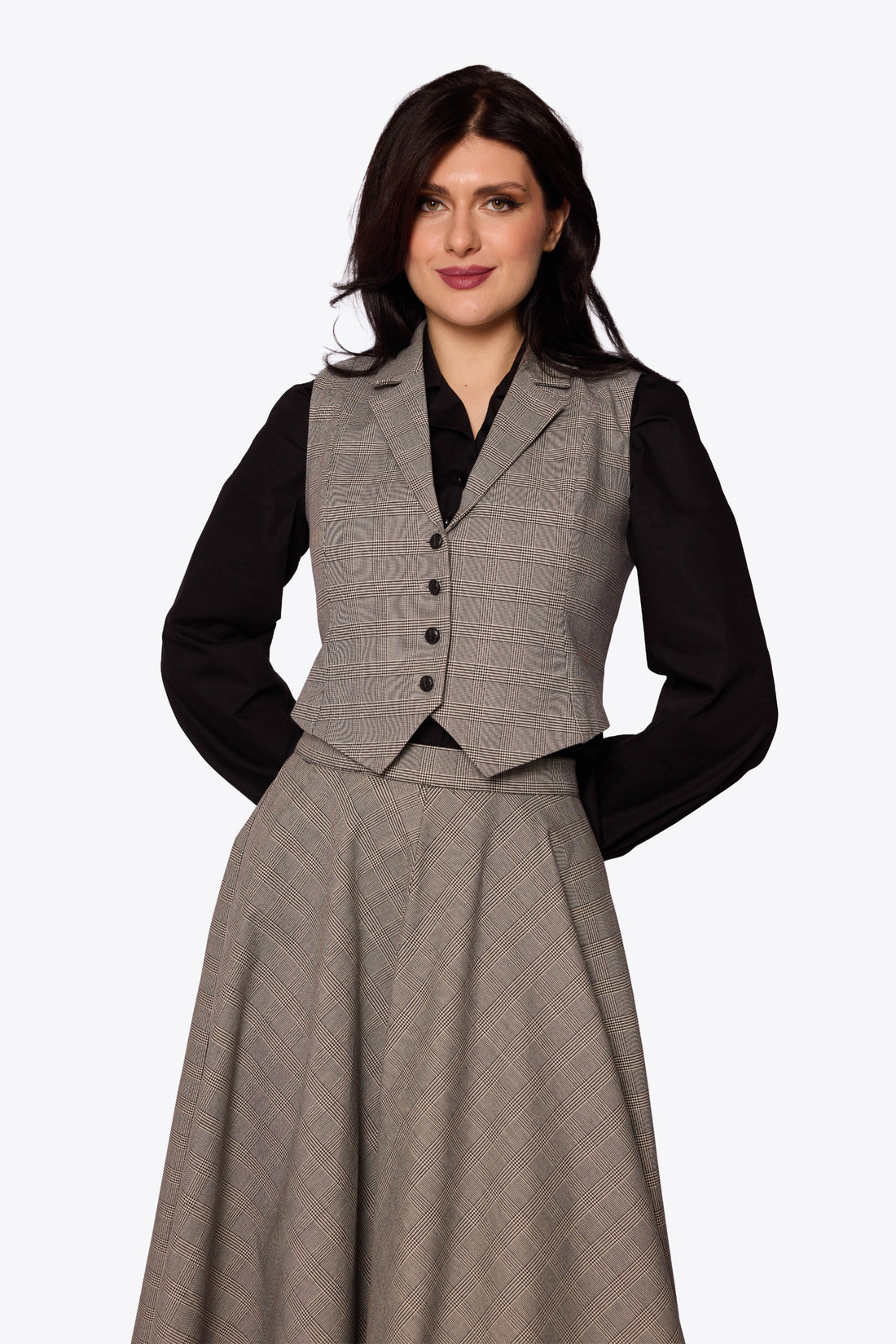 Professor Monochrome Check Waistcoat