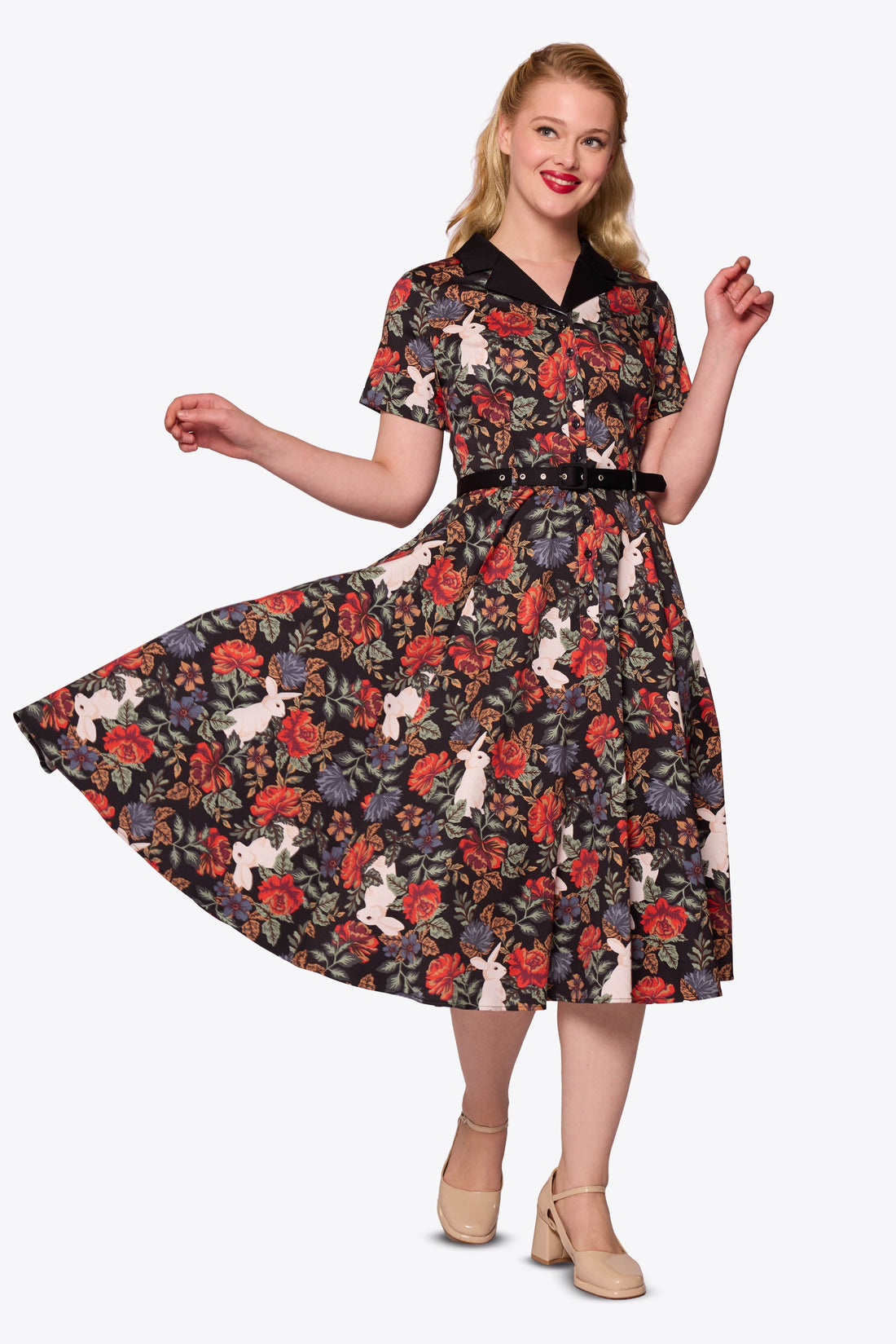 Caterina Forest Floral Swing Dress