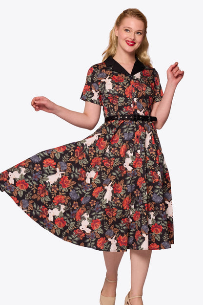 Caterina Forest Floral Swing Dress