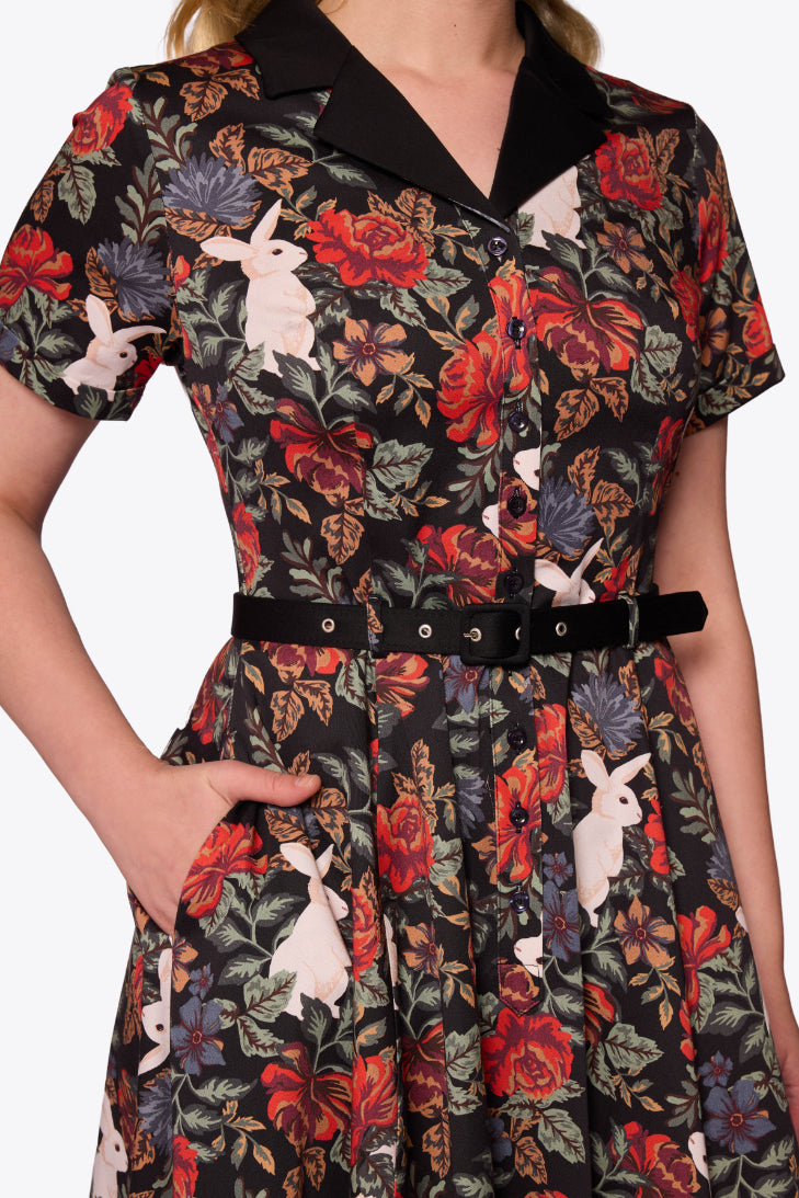 Caterina Forest Floral Swing Dress