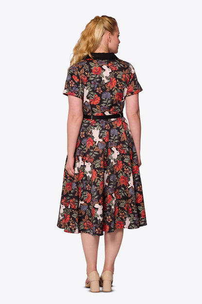 Caterina Forest Floral Swing Dress