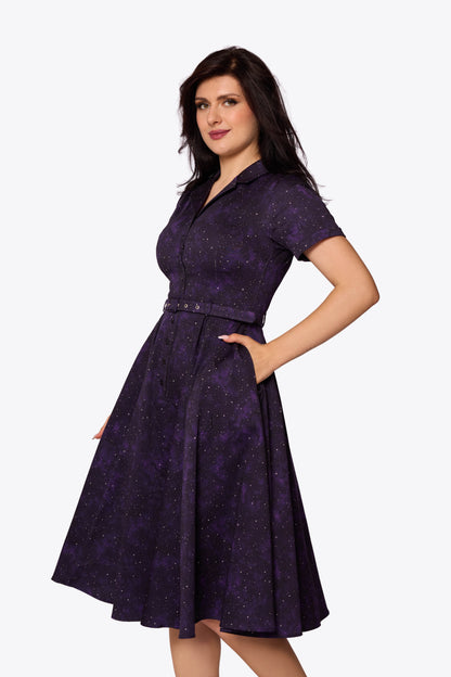Caterina Amethyst Stardust Swing Dress