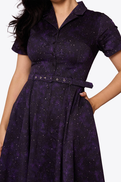 Caterina Amethyst Stardust Swing Dress