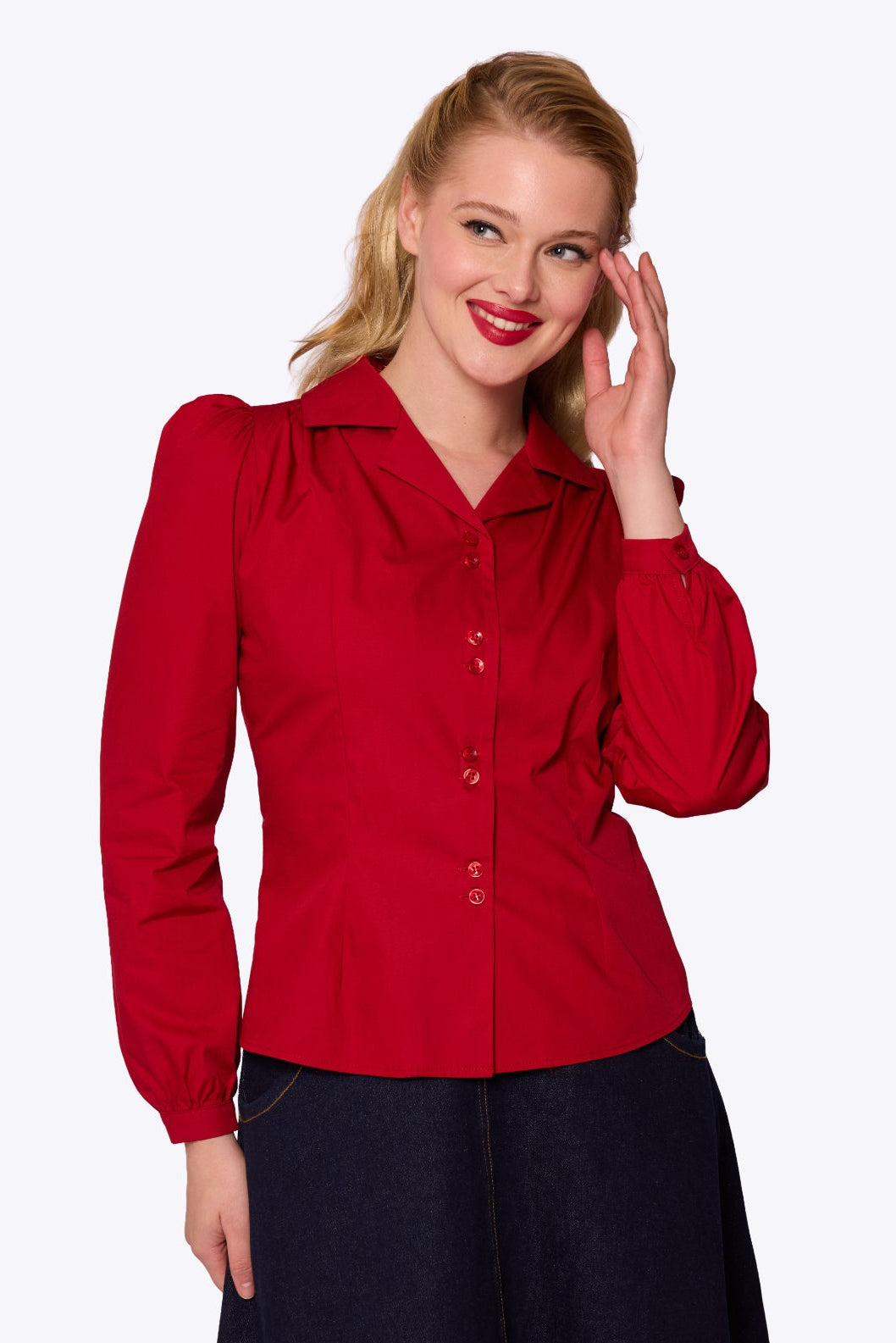 Pepper 40s Blouse Vintage Rosewood