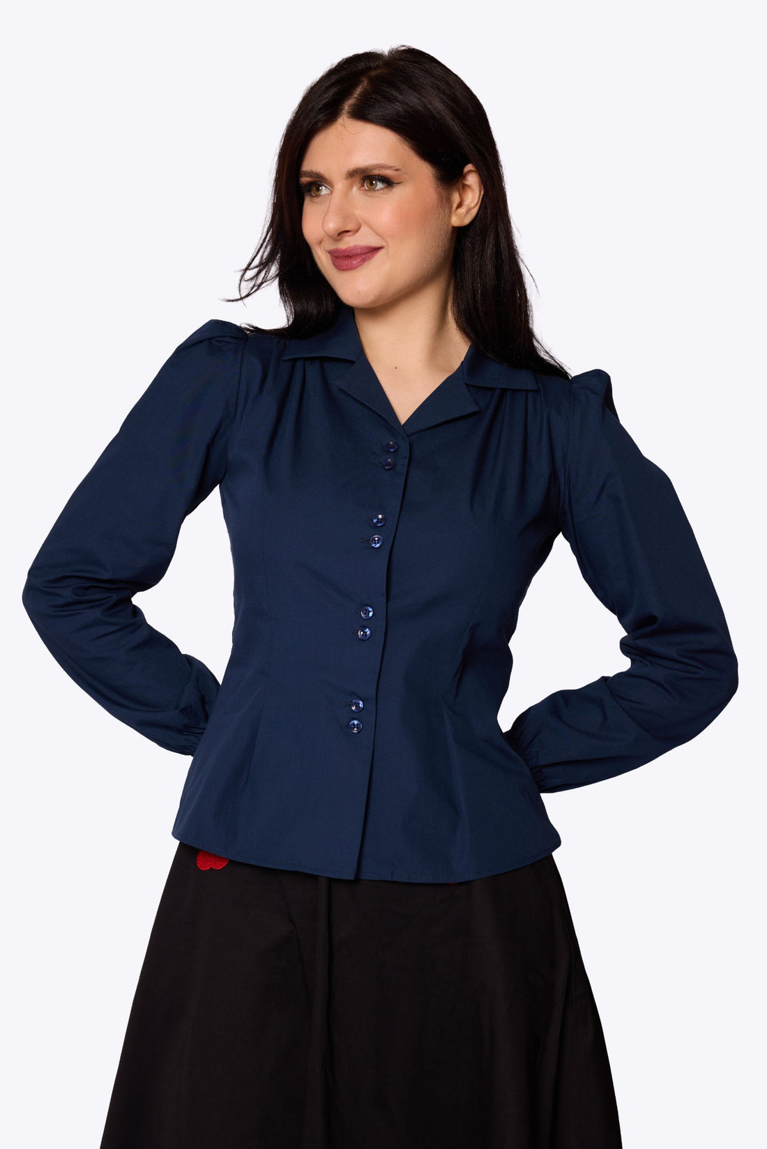 Pepper 40s Blouse Midnight Blue