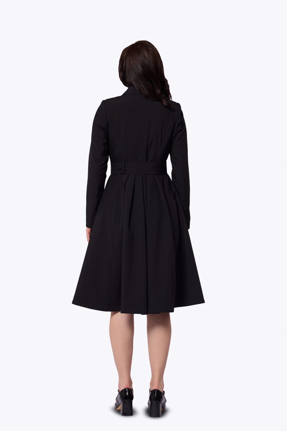 Korrina Black Swing Trench Coat