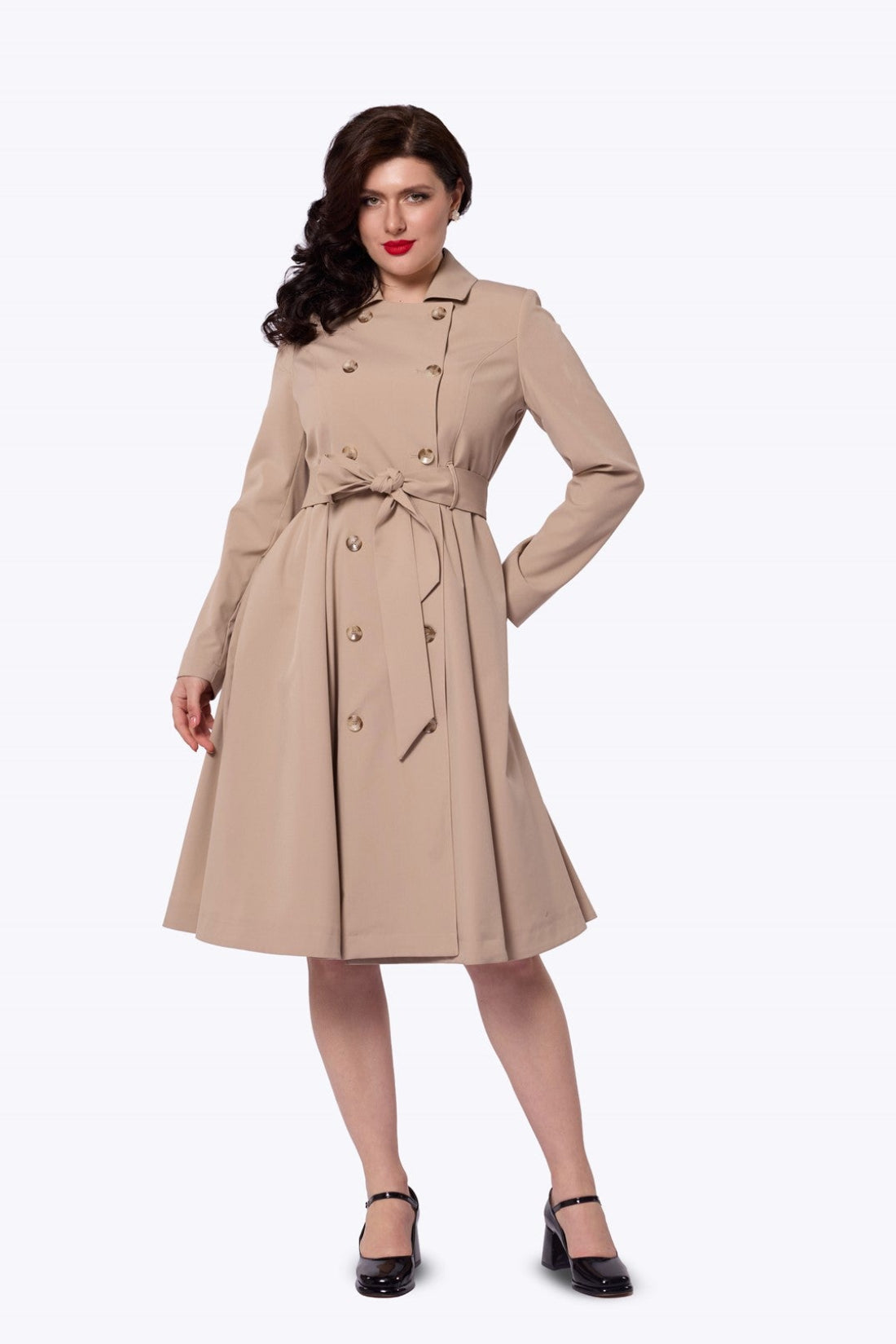 Korrina Cream Swing Trench Coat