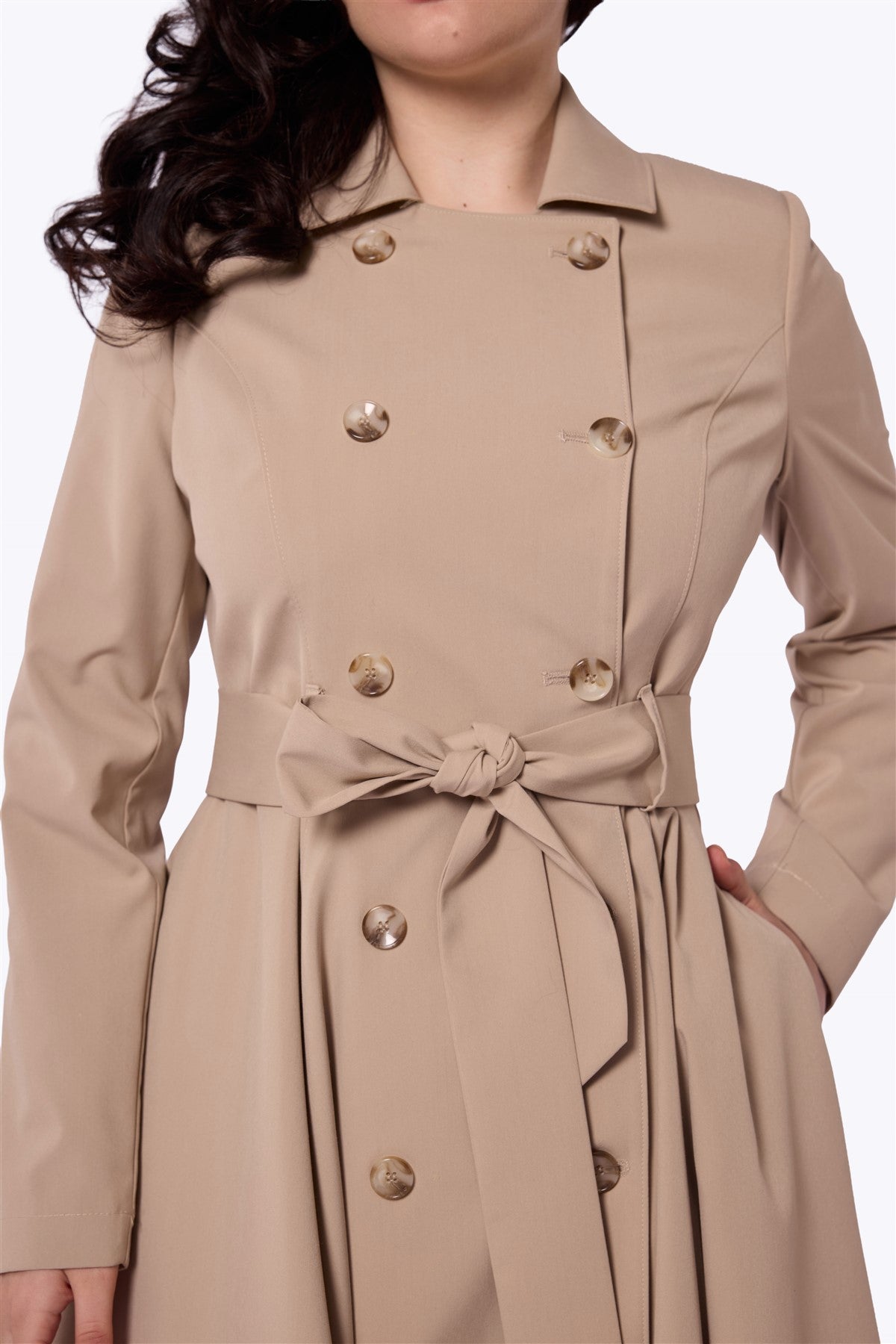 Korrina Cream Swing Trench Coat
