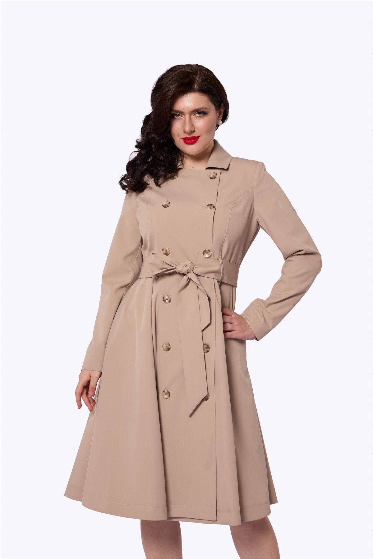 Korrina Cream Swing Trench Coat